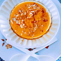 A picture of Yummy delicious mango dry fruit basundi.