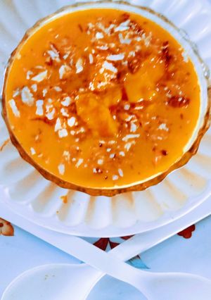 A picture of Yummy delicious mango dry fruit basundi.