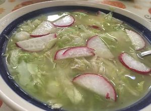 Una foto de Pozole de pipián verde