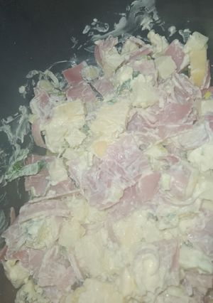 Una foto de Relleno empanada de jamón y queso!