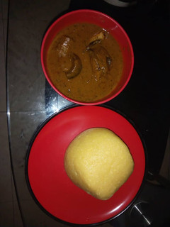 A picture of Bangs soup and Eba.