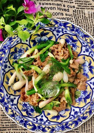 Hình của món Thịt Bò Xào Củ Hành Lá.