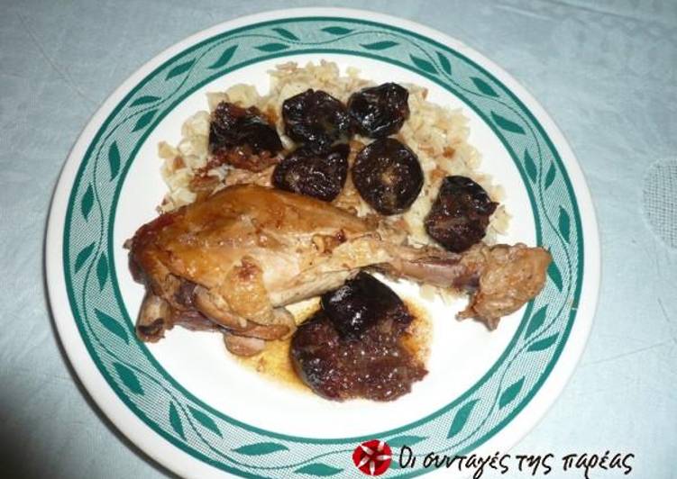How to Prepare Quick Chicken with plums from St Athanasios, Pella