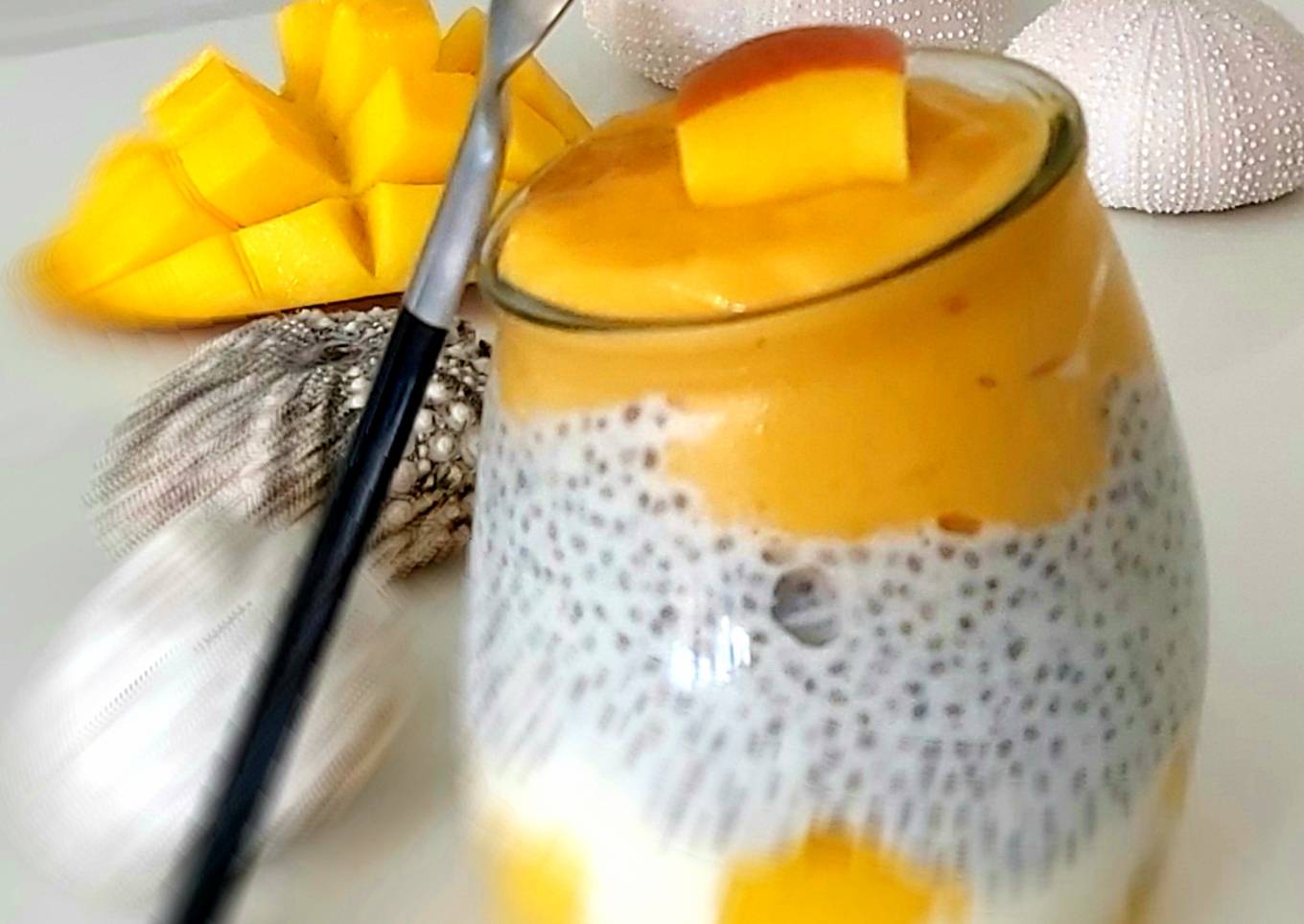 Pudding de chia au skyr et mangue