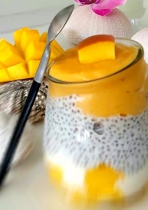 Une photo de Pudding de chia au skyr et mangue
