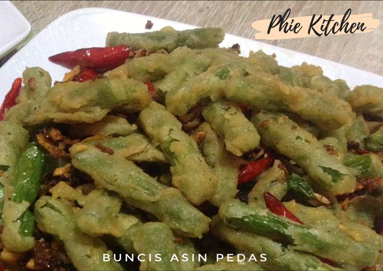 Bagaimana Menyiapkan Buncis asin pedas gurih ala resto #4 Lezat
