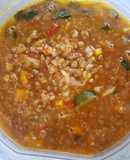 Minestrone de lentejas y quinoa.🥒🥕🧄🍛