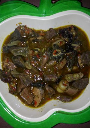 A picture of Offals pepper soup.