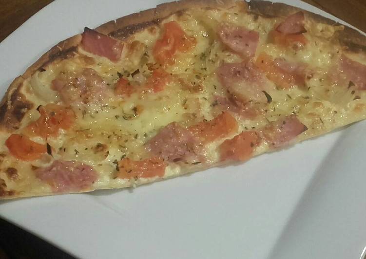 Recette De Flammekueche tomates jambon raclette