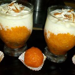 A picture of Motichoor rabri pudding.