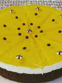 عکسی از دستور چیزکیک شکلاتی با پایه کیک