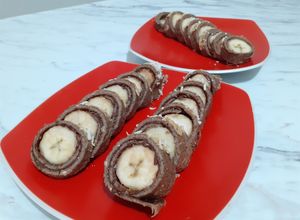 Una foto de "Sushi" dulce (postre saludable, opción sana)