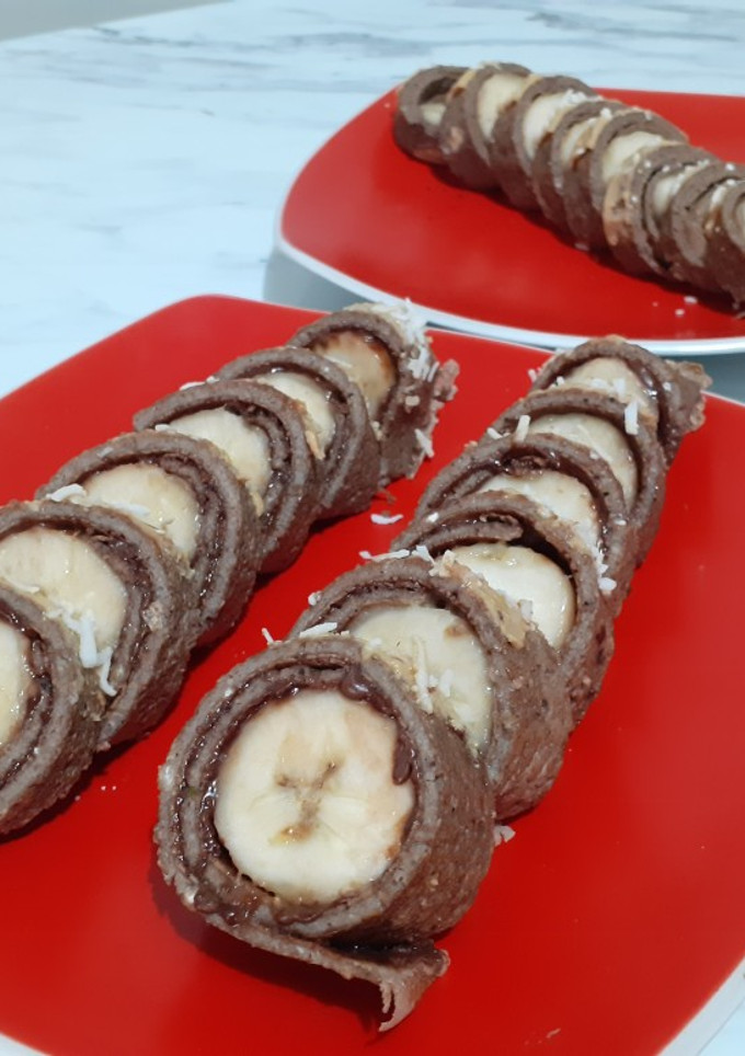 Una foto de "Sushi" dulce (postre saludable, opción sana)