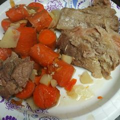A picture of Carrots and Pork Roast with Horseradish.