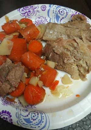 A picture of Carrots and Pork Roast with Horseradish.