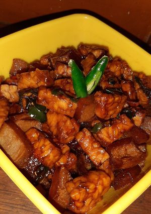 Foto resep Tumis kikil tempe kecap
