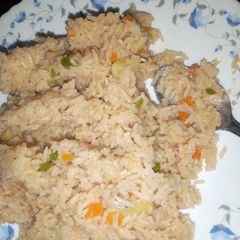 A picture of Fried rice with potatoes.