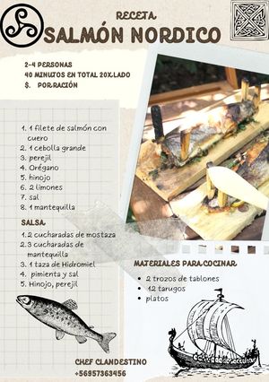 Una foto de Salmón a la tabla o salmón nordico