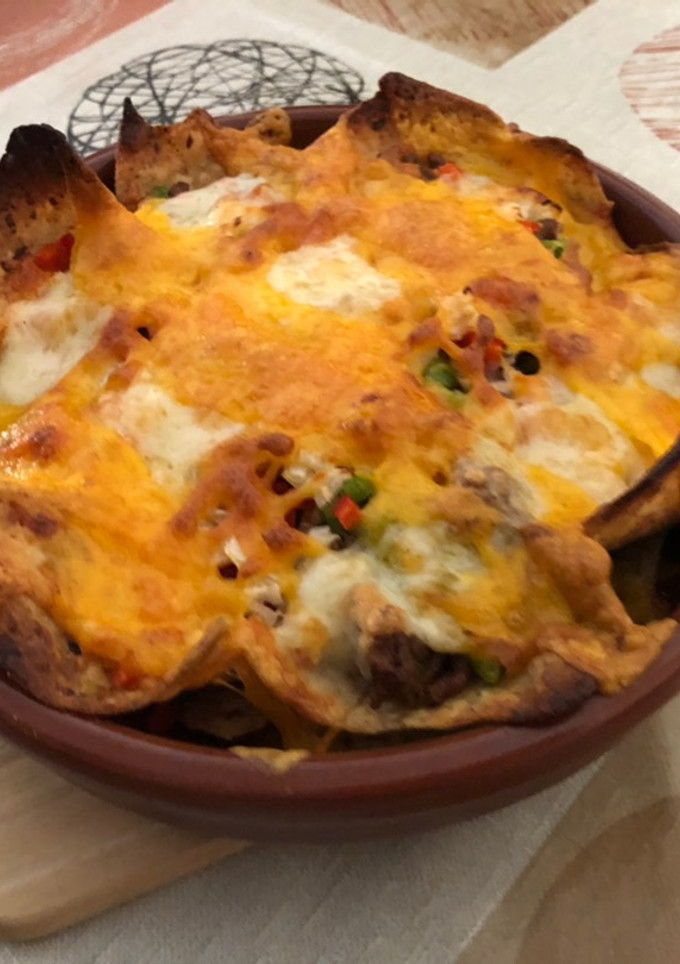 Una foto de Nachos con carne de ternera mexicanos