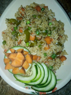 A picture of Brown fried rice.