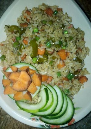 A picture of Brown fried rice.