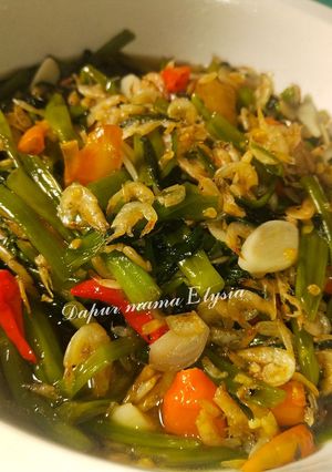 Foto resep Cah kangkung udang rebon
