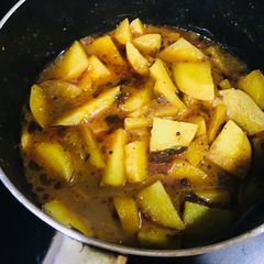A picture of Aambat Batata Rasa(tangy,spicy potato curry).