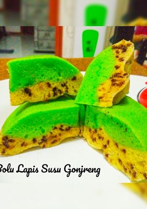 Foto resep Bolu Lapis Susu Gonjreng 💚💛