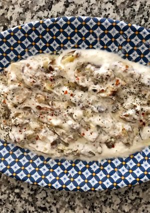 A picture of Broiled Eggplant with Yoghurt.