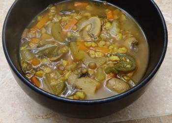 How to Prepare Tasty WFPB Spicy Mushroom Barley and Lentil Soup