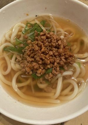 A picture of Soy Meat Udon-Style Noodles.