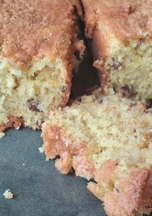 Una foto de Budín de naranja y almendras