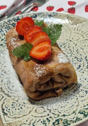 Epres, túrós palacsinta 🍓🍓🍓(vegán) recept fotója