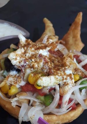 A picture of Katori chaat #fast_food_compition.