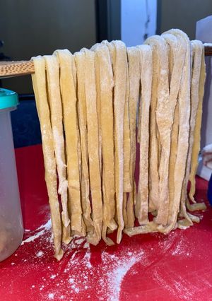 Una foto de Fideos caseros!