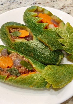 Hình của món Bí Ngòi Ngũ Sắc Hấp.