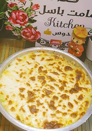صورة لوصفة معكرونه ماك اند تشيز بالفراخ والاستربس الحار 😋😍