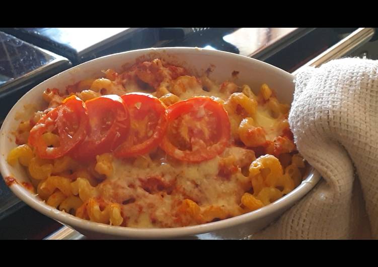 Rainbow pasta bake