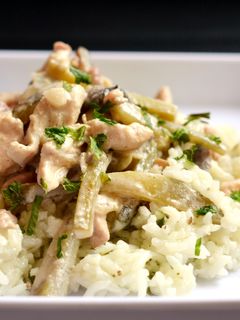 Sztroganoff csirkecsíkok recept fotója