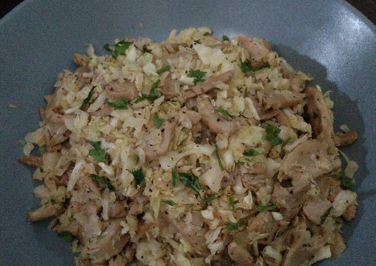 Stir fry cabbage rice