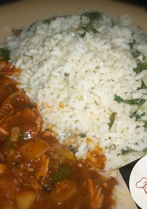 A picture of Spinach rice.
