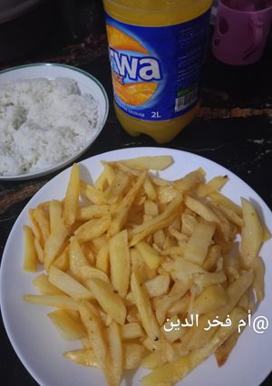 صورة لوصفة بطاطس مقلية بزيت الدجاج المتبل😋👌