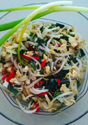 Foto resep Oseng toge kangkung telur
