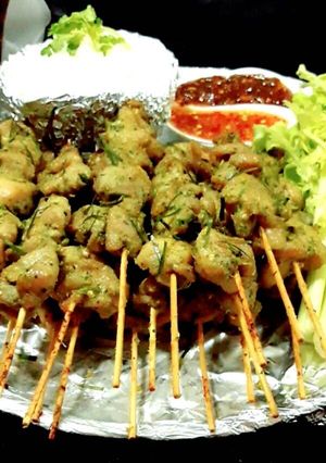 รูปของ ไก่ปิ้งไก่ย่างซอสพริกแกงเขียวหวาน Grilled Chicken Green Curry