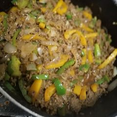 A picture of Yellow Capsicum with minced meat.
