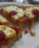 Pizza vegana de ananá con polvo de hornear
