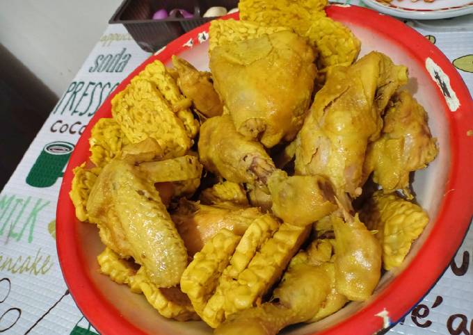 Resep Ayam tempe ungkep bumbu kuning yang Menggugah Selera