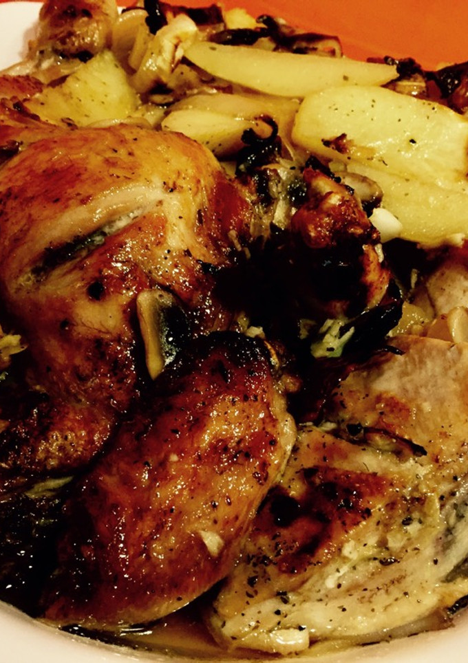 Una foto de Pollo asado a la cerveza y miel