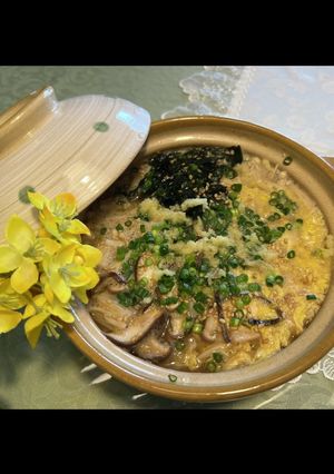 A picture of Hearty Mushroom Rice Porridge.