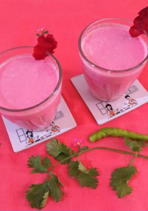A picture of Beetroot lassi.